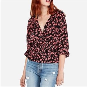Women's Volume Sleeve Smocked Blouse